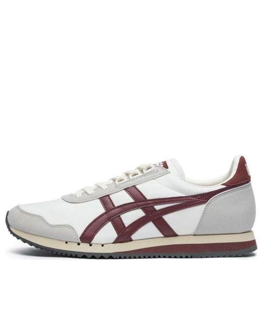 Onitsuka Tiger White Dualio Marathon Running Shoes Burgundy' for men