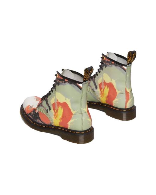 Dr. Martens Green 1460 X Tate Decalcomania Backhand Leather Lace Up Boots Volcanic Flare'