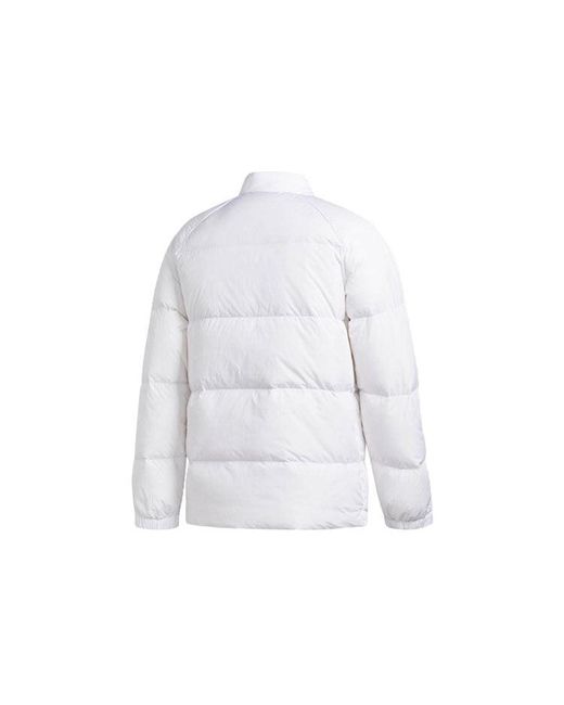 Adidas White Originals Baseball Collar Casual Sports Stay Warm Down Jacket for men