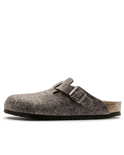 Birkenstock Brown Boston Regular 'Wool Felt Cacao' for men