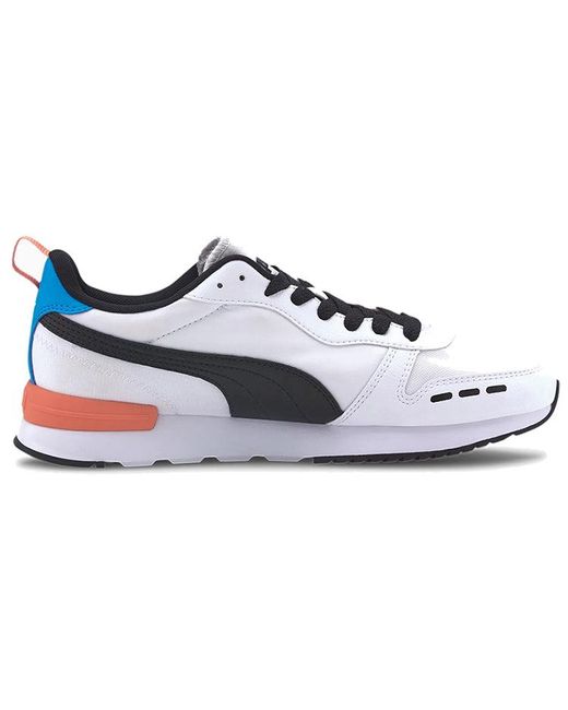 PUMA White R78 Neon Low Running Shoes for men