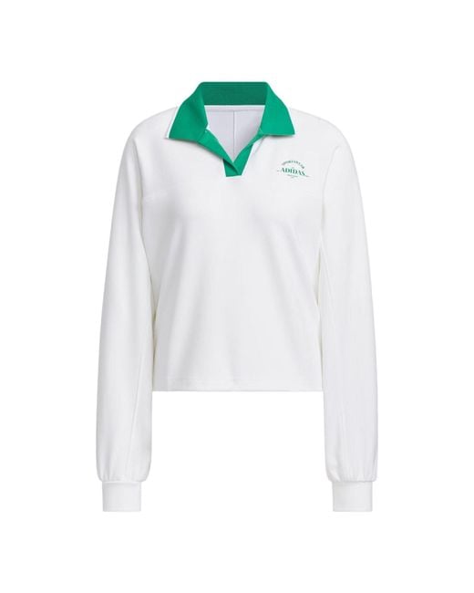 Adidas White (Wmns) Verbiage Polo Shirt Asia Sizing