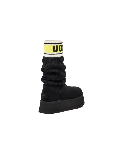 Ugg Black (Wmns) Classic Sweater Letter Boot