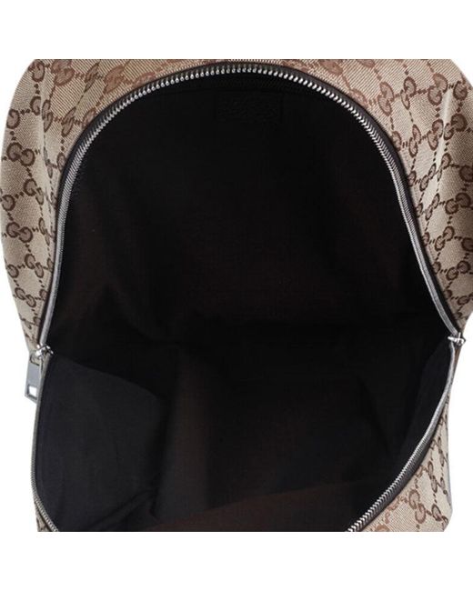 Gucci Brown Logo Leather Logo Canvas Schoolbag Backpack Classic