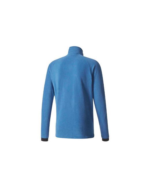 Adidas Blue Casual Sports Fleece Stand Collar Slim Fit Jacket for men