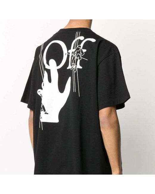 Off-White c/o Virgil Abloh Black Pattern Printing Short Sleeve for men