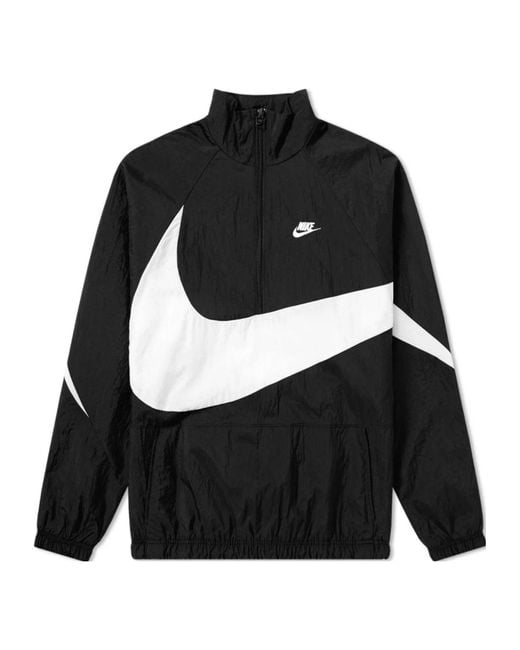 Nike Black Swoosh Half Zip Woven Jacket for men