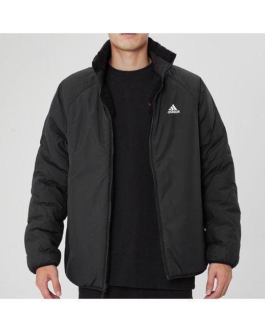 Adidas Black Sherpa Reversible Jacket Asia Sizing for men