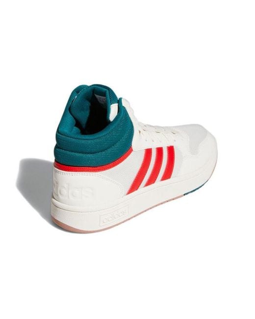 Adidas White Hoops 3.0 Mid Vivid' for men