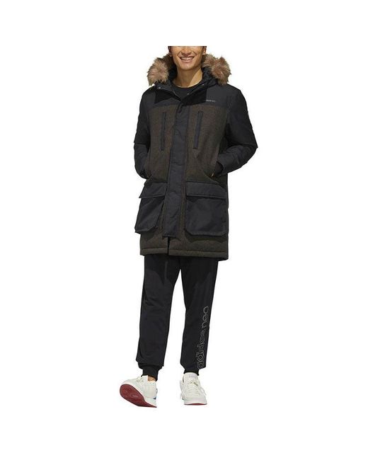 Adidas Black Neo Protection Against Cold Stay Warm Cozy Breathable Down Jacket for men
