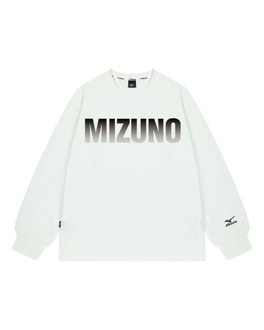 Mizuno White Graphic Long Sleeve T-shirt for men