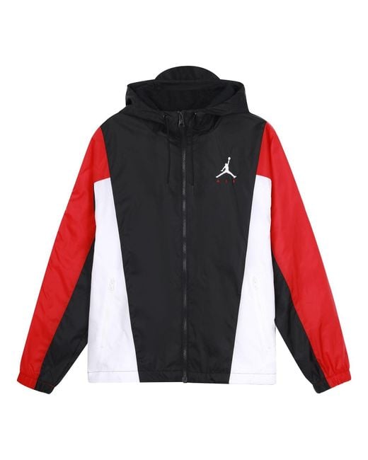 Nike Black Windproof Casual Sports Colorblock Hooded Training Logo Woven Jacket Autumn for men