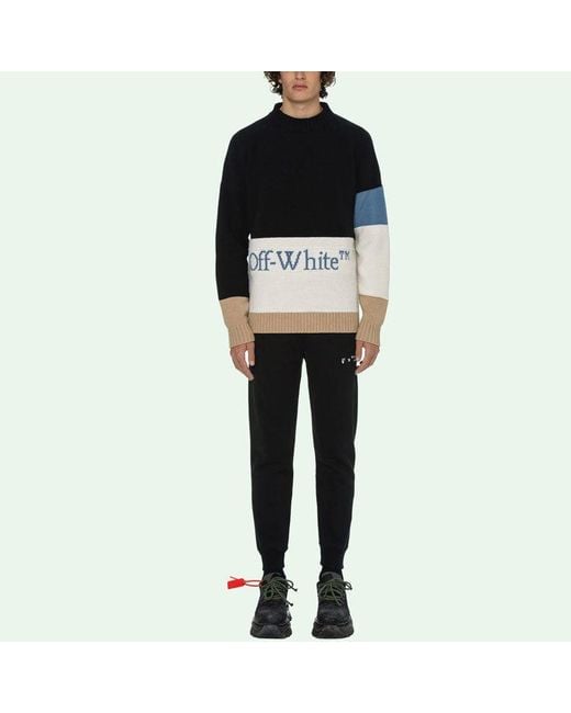 Off-White c/o Virgil Abloh Black Ss21 Logo Round Neck Long Sleeves for men