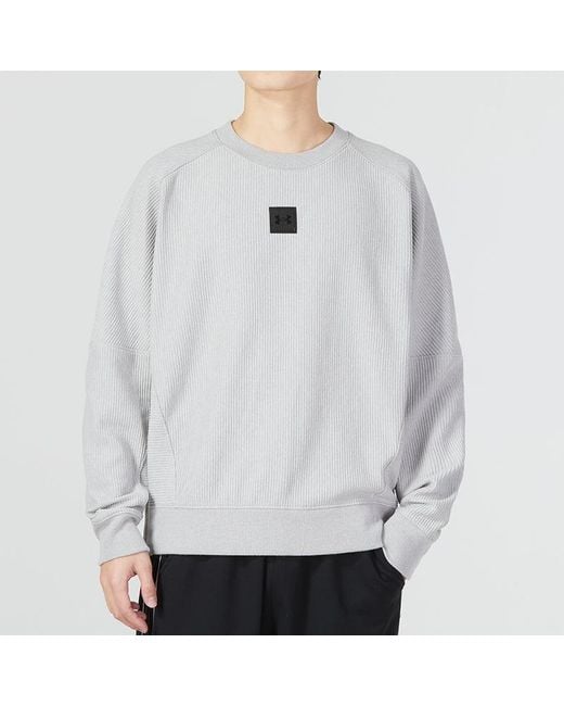 Under Armour Gray Ottoman Fleece Crew 'Light' for men