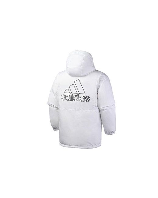 Adidas Blue Reversible Hooded Sports Down Jacket for men