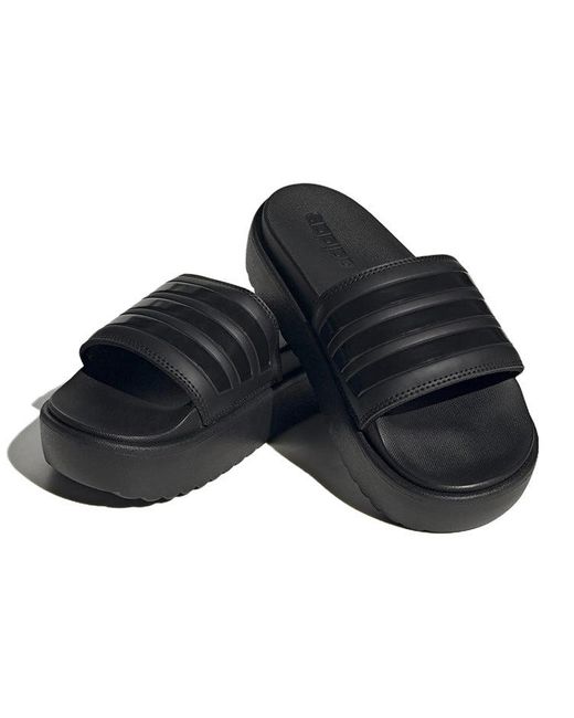 Adidas Black Adilette Platform (//) Shoes