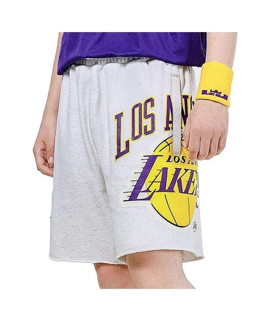Nike White Los Angeles Lakers Basketball Athleisure Casual Sports Breathable Shorts Light for men