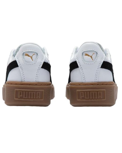 PUMA White (Wmns) Basket Platform L
