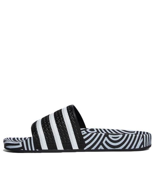 Adidas Black Hirocoledge X Adilette Slides 'Takahashi Hiroko for men