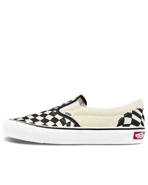 Vans White Classic Slip-On Twist 'Warp Checker' for men