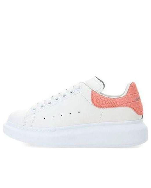 McQueen White (Wmns) Oversized Sneaker Embossed Suede Crocodile'