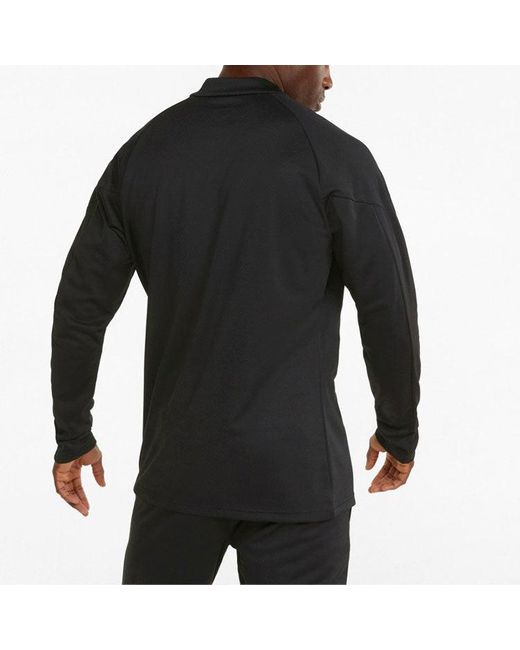 PUMA Black Individual Final 1/4 Zip Training Sweatshirt for men