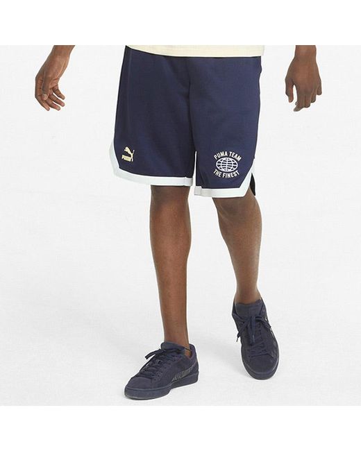 PUMA Blue 8 Pt Logo Team Shorts for men
