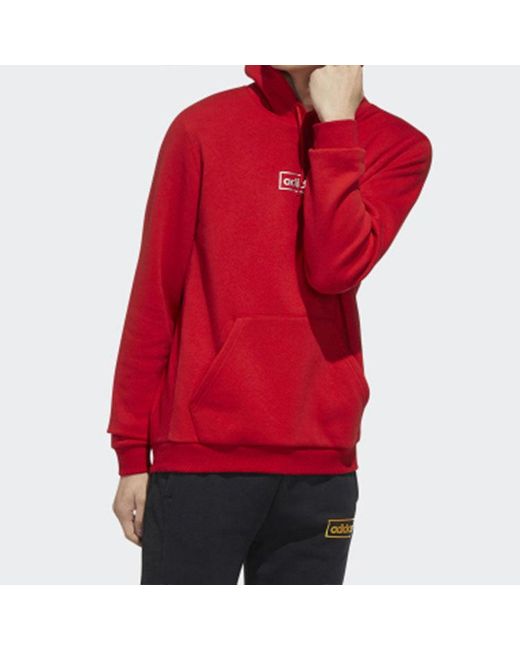 Adidas Red Neo Series Small Logo Suede Pullover for men