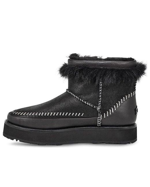 Ugg Black (Wmns) Fluff Punk Boot Fleece Lined