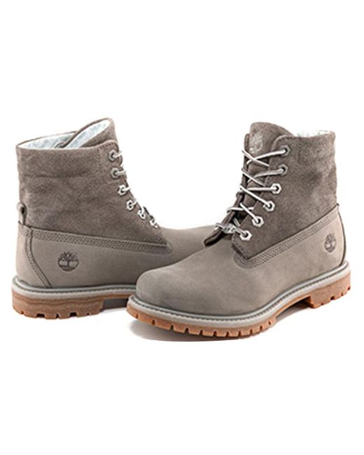 Timberland Gray (Wmns) Roll Top Boots Basic 'Medium With Light'