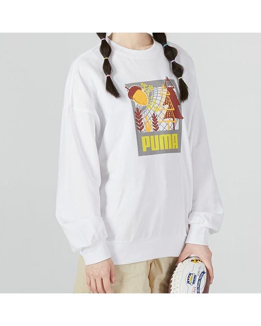 PUMA White (Wmns) Ff Bubble Sleeve Crew Neck Sweatshirt