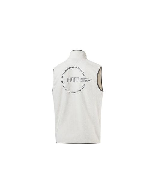 PUMA White Xtg Trail Fleece Full Zip Pocket Vest for men