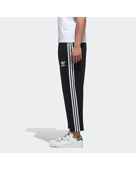 Adidas Black Originals Classic Stripe Loose Straight Cozy Casual Sports Pants for men