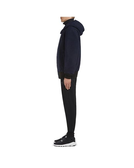 Adidas Blue Y-3 Colorblock Long Sleeves Hooded Jacket for men