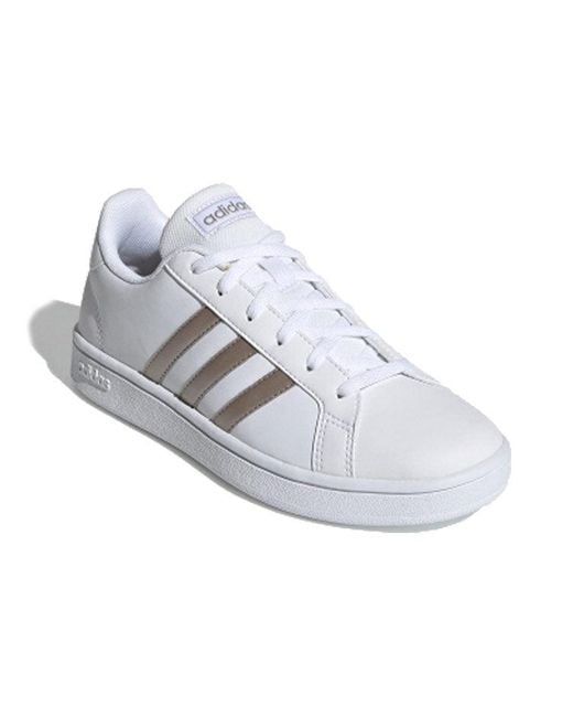 Adidas White (Wmns) Grand Court Base Platinum Metallic'