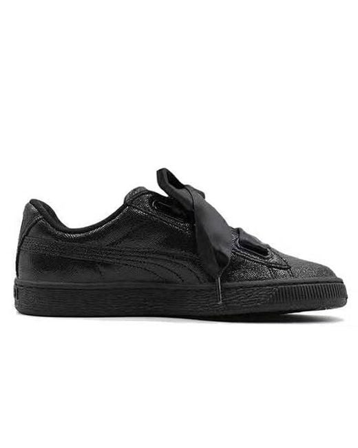 PUMA Wmns Basket Heart Night Sky in Black Lyst UK