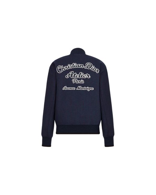 Dior Blue Ss22 Logo Printing Stripe Long Sleeves Jacket Autumn for men