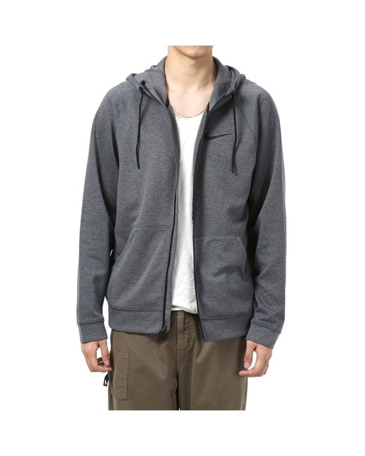 Nike Gray As Nk Dry Hd Fz Flc Project Full-Length Zipper Cardigan Training Hoodie Jacket for men