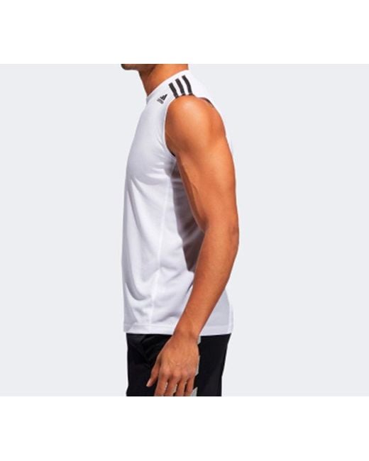 Adidas White All World Sl Basketball Sports Vest for men