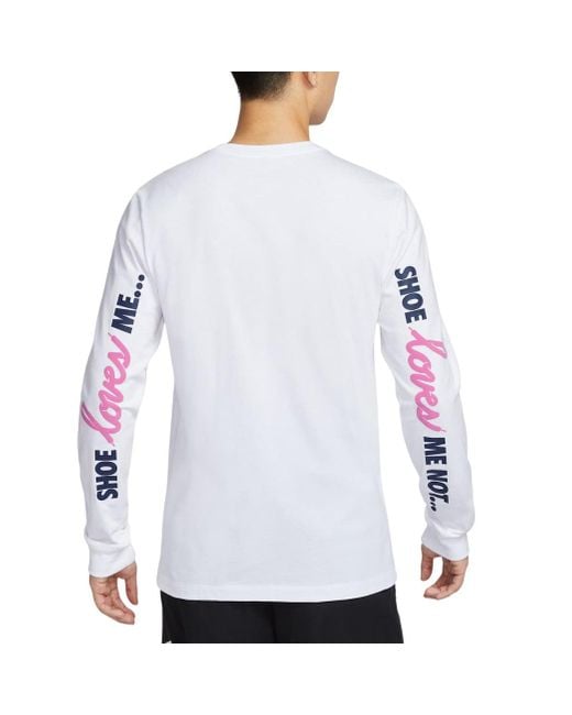 Nike White Sportswear Long Sleeved T-Shirt Asia Sizing 'Valentine's Day' for men