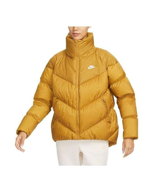 Nike Yellow (Wmns) Sportswear Windpuffer Therma-Fit Loose Puffer Jacket