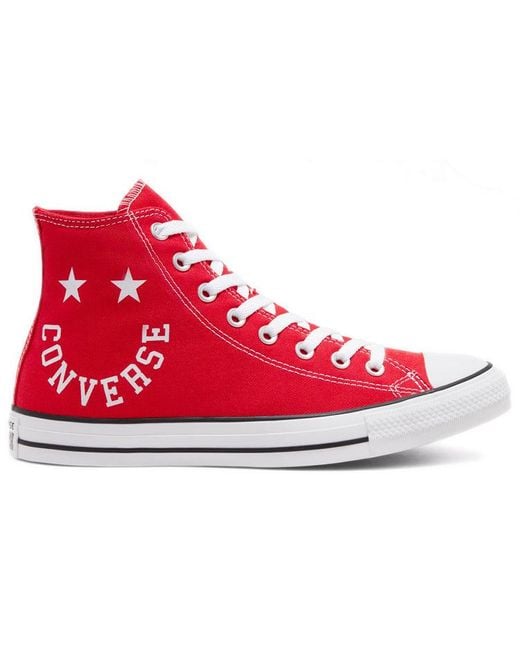 Converse Red Chuck Taylor All Star High 'Smiley for men