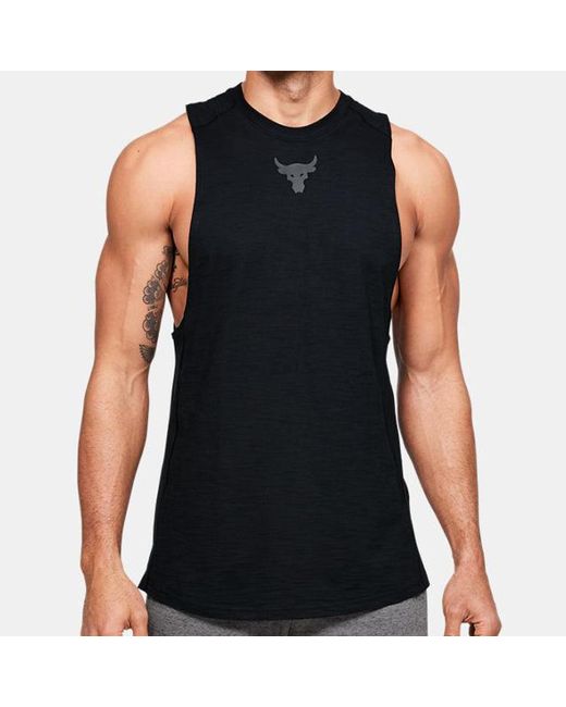 Under Armour Blue Project Rock Charged Cotton Tank for men