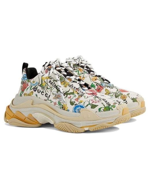 Balenciaga Metallic X Gucci Triple S Sneakers 'The Hacker Project Floral' for men