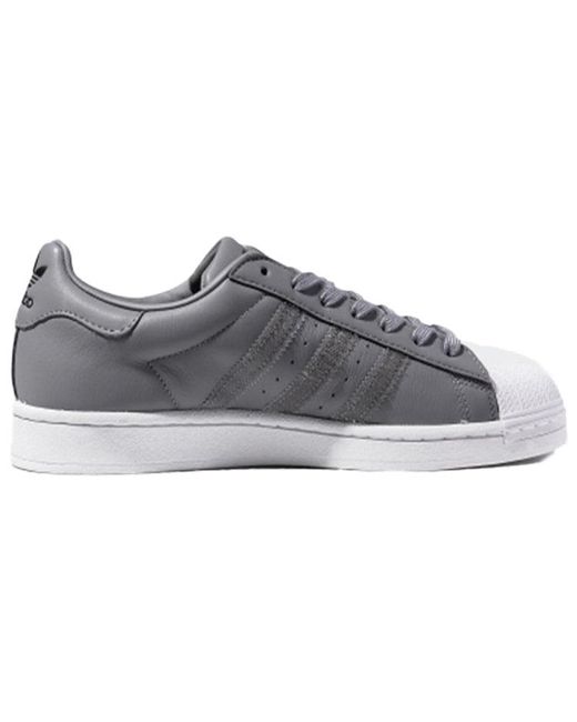 Adidas Gray Originals Superstar Velcro Retro Casual Shoes for men