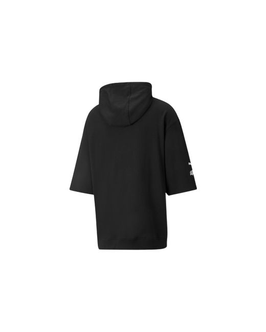 PUMA Black Rkdo Short Sleeve Hoodie for men