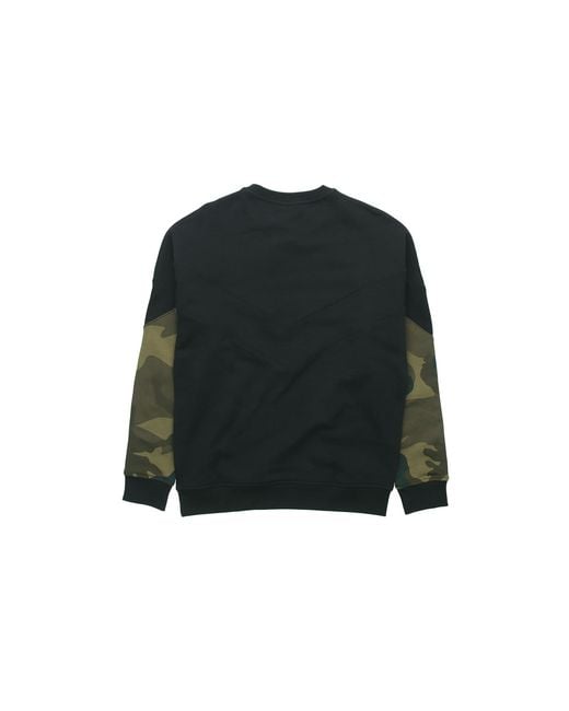 Adidas Black Originals Camo Crew Sweat Cotton Pullover Hoody for men