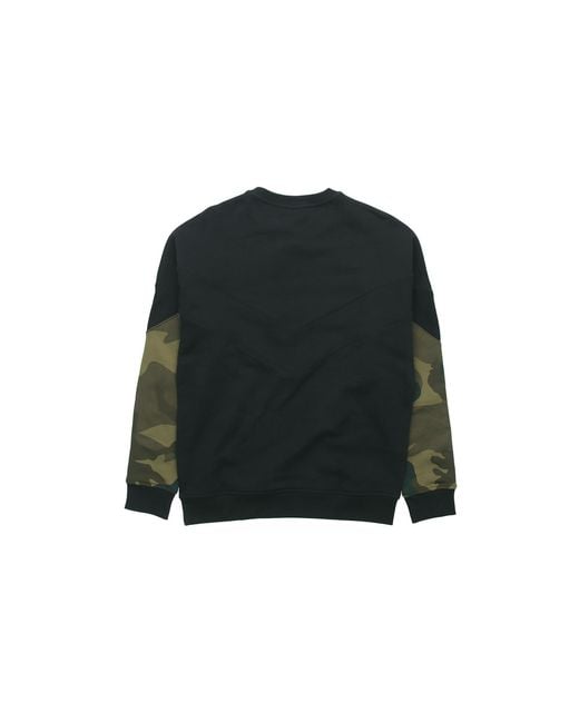 Adidas Black Originals Camo Crew Sweat Cotton Pullover Hoody for men