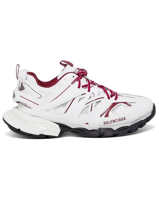 Balenciaga White Track Sneaker Burgundy' for men