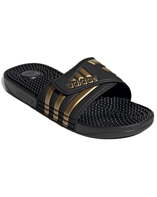 Adidas Black Adissage Slides Metallic' for men